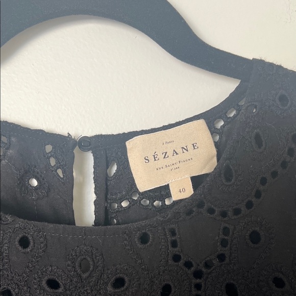 Sezane Black Eyelet Blouse - Picture 2 of 2